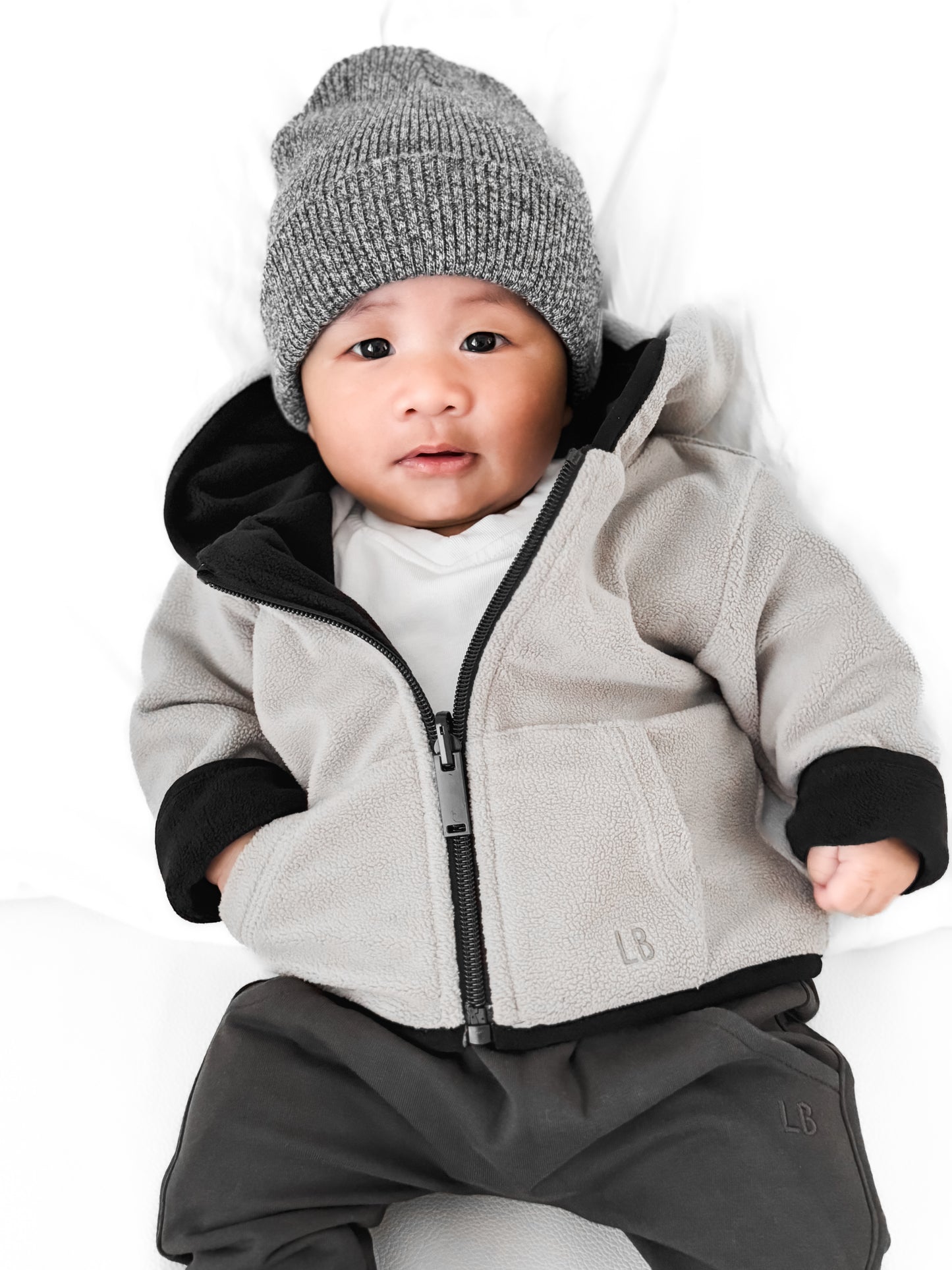 Little Bipsy Reversible Fleece Zip Hoodie || Black