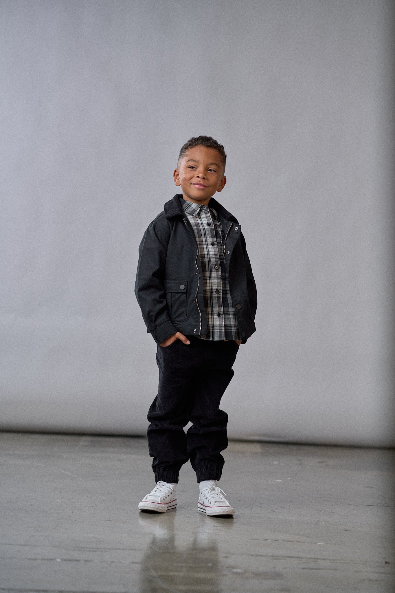 Little Bipsy Corduroy Cargo Jogger || Black