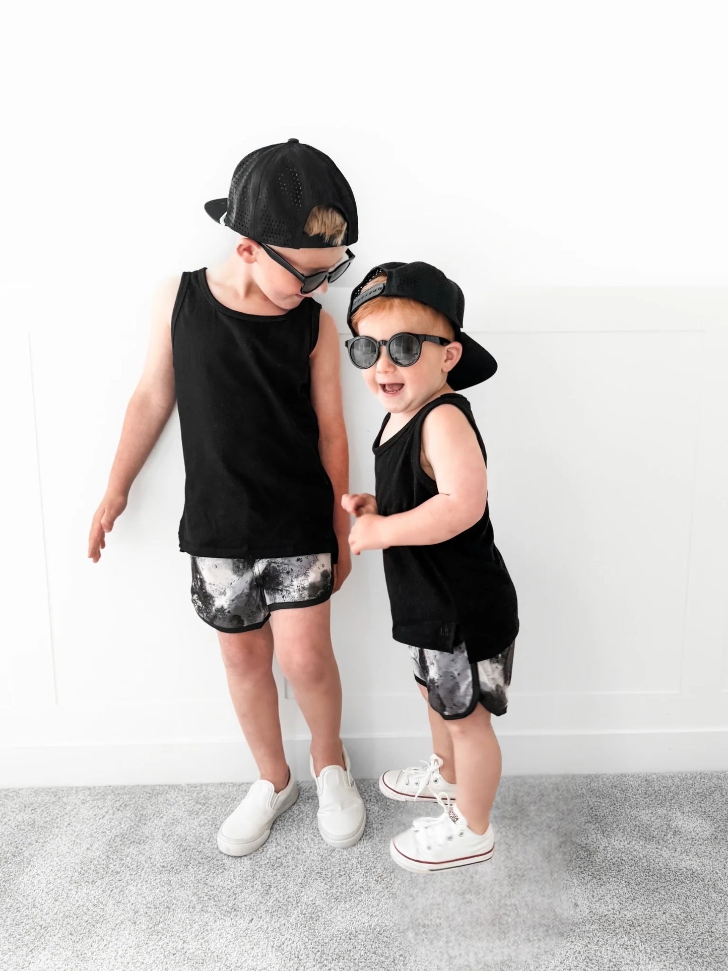 Little Bipsy Boys Swim Short || Monochrome Watercolor