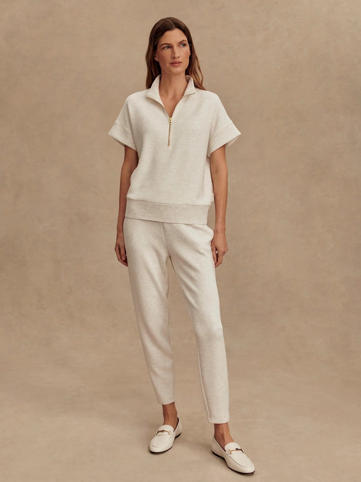 Varley The Slim Pant 27.5 || Ivory Marl