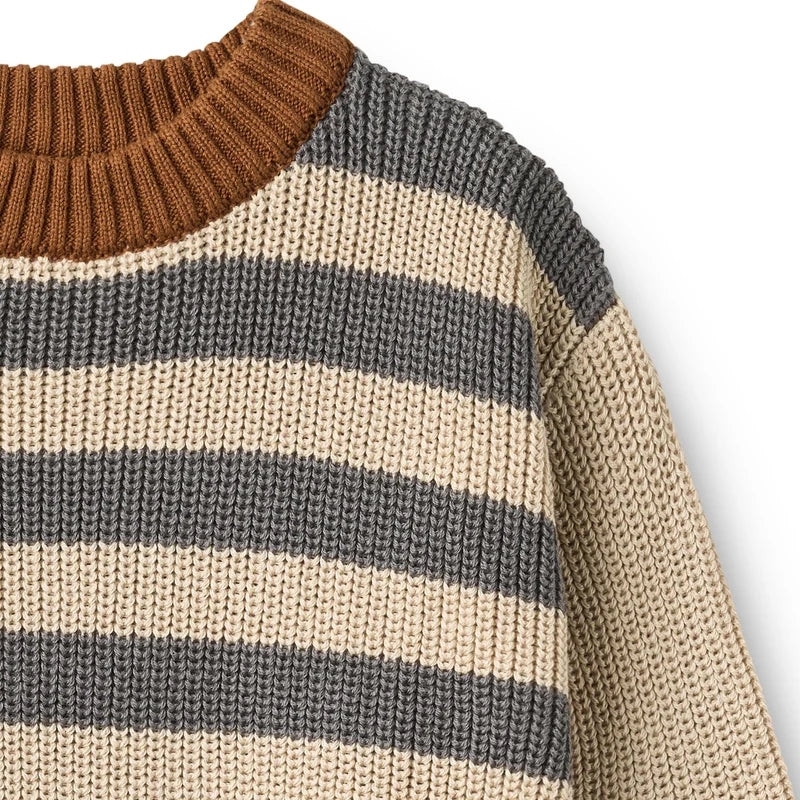 Wheat Kids Knit Jumper || Flint Stripe