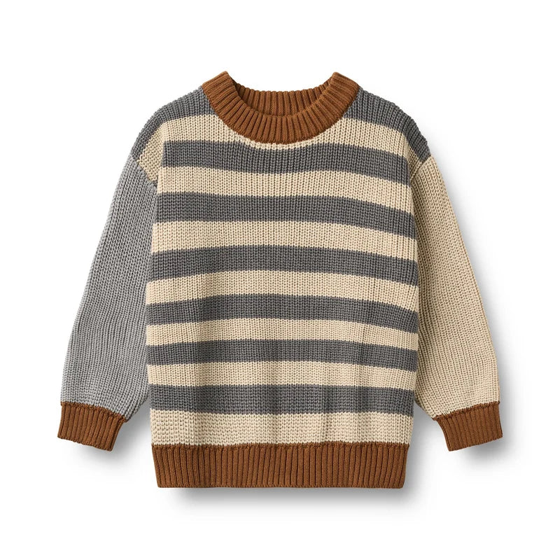 Wheat Kids Knit Jumper || Flint Stripe