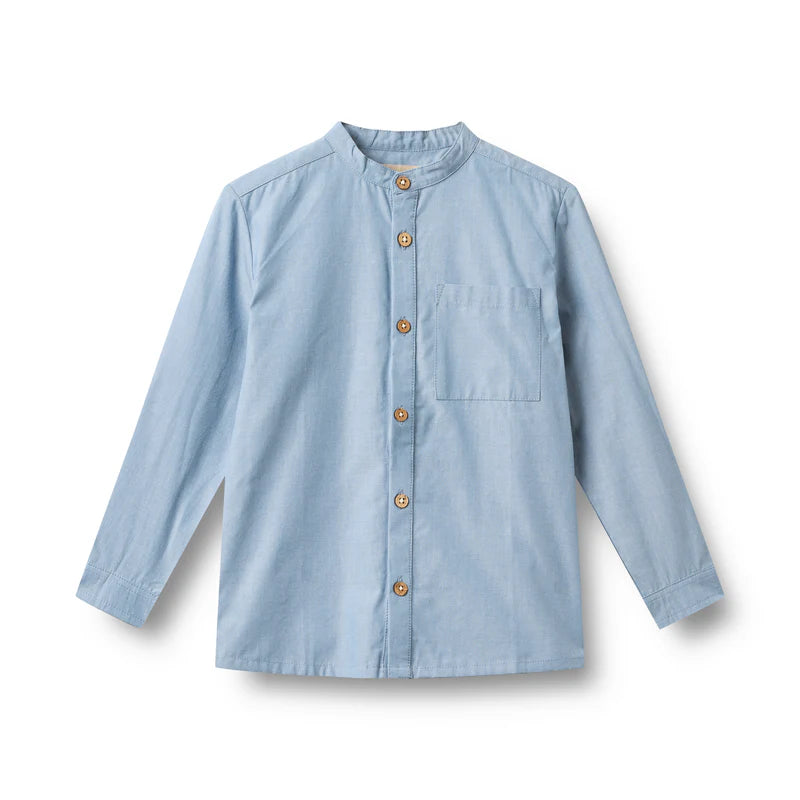 Wheat Kids Shirt Willum || Blue Chambray
