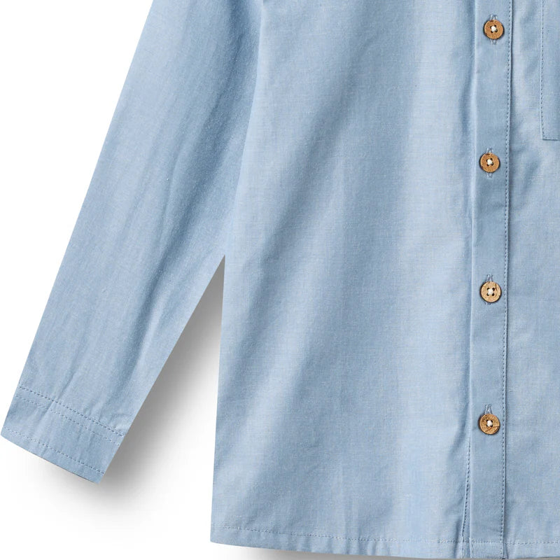 Wheat Kids Shirt Willum || Blue Chambray