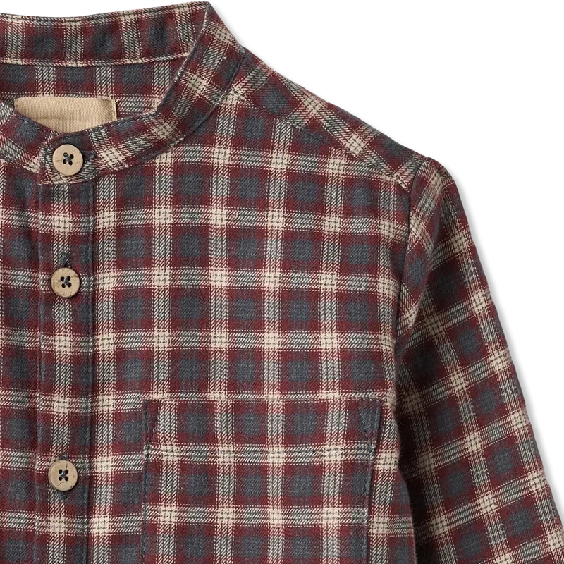 Wheat Kids Shirt Willum || Blue Holiday Check