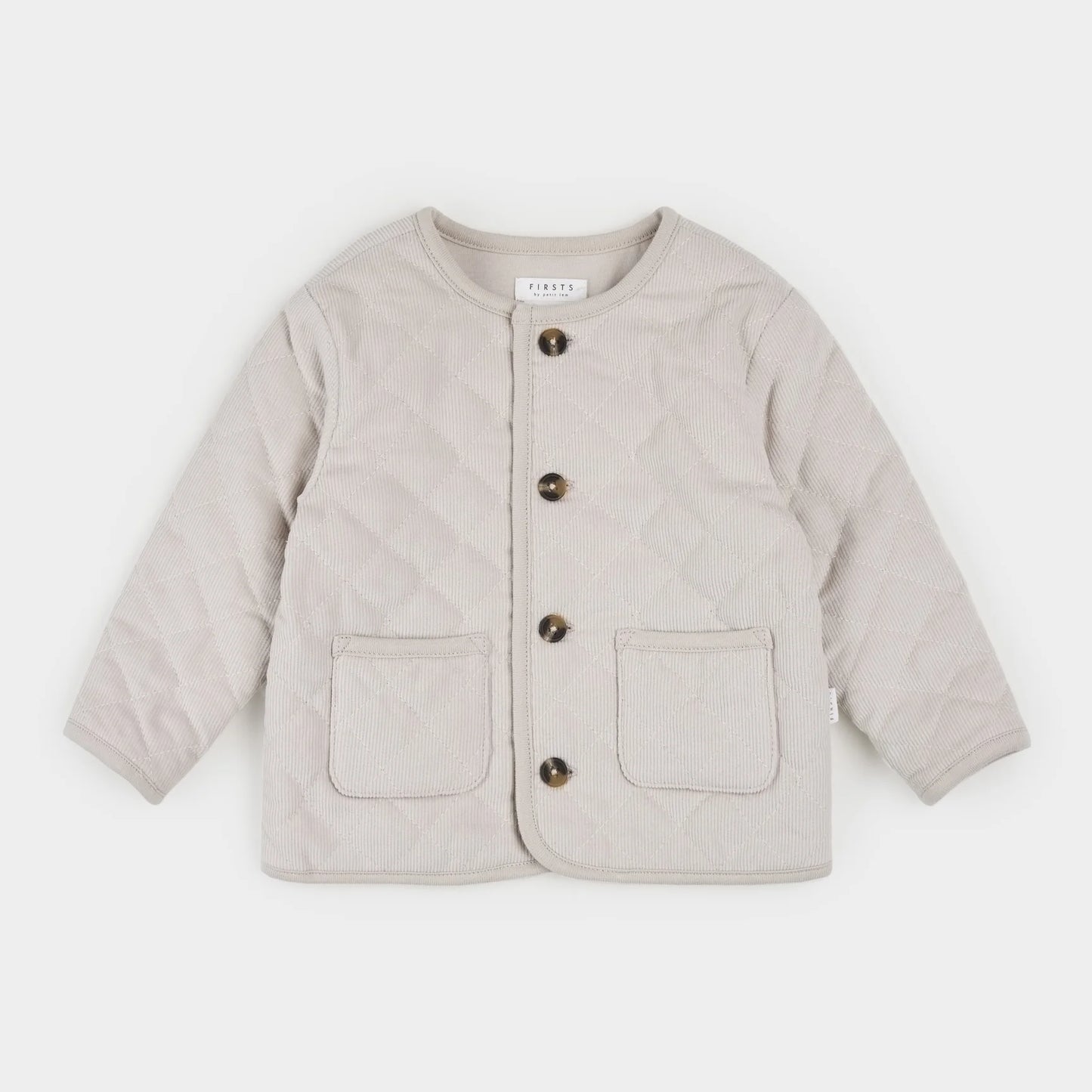 Petit Lem Creme Corduroy Quilted Cardigan