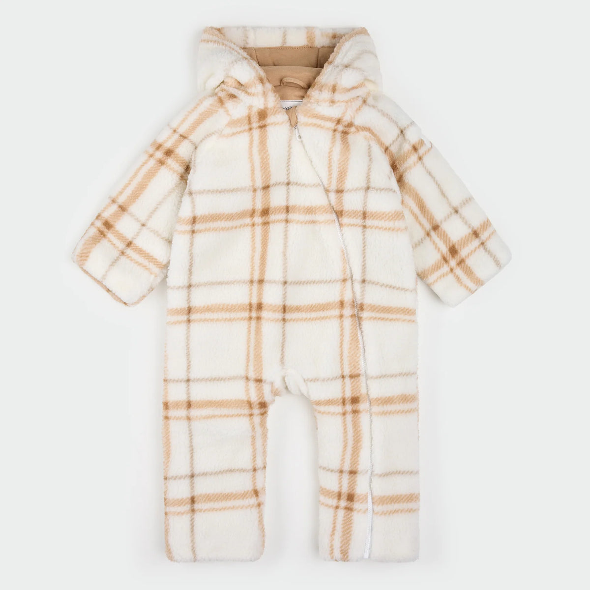 Petit Lem Bunting Playsuit || Taupe Plaid