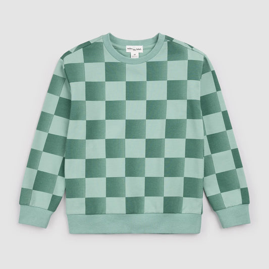 Miles the Label Sweatshirt || Dark Green Check
