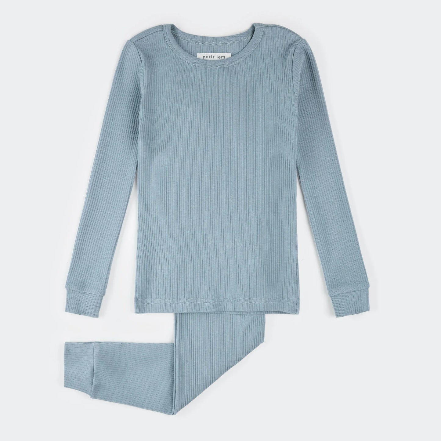 Petit Lem Modal Rib PJ Set || Dusty Blue