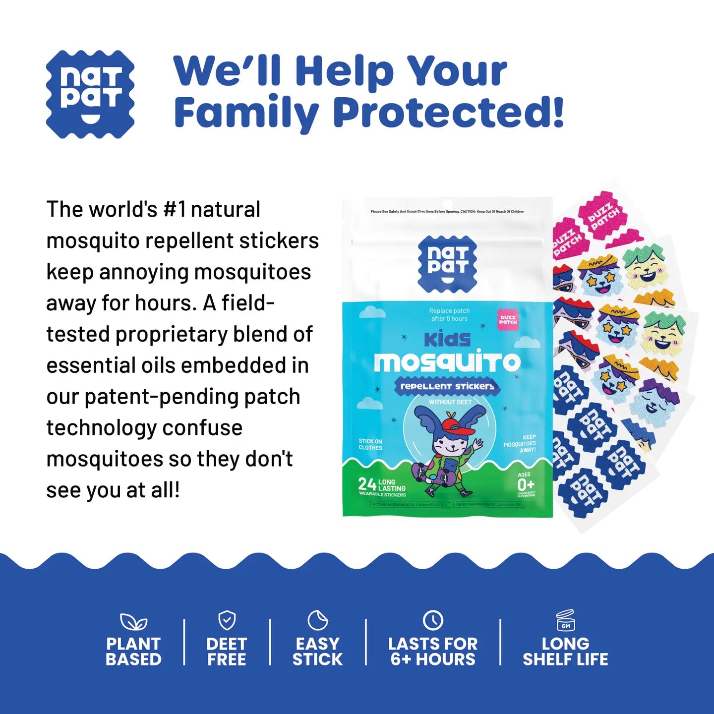 NATPAT Mosquito Repellent Stickers