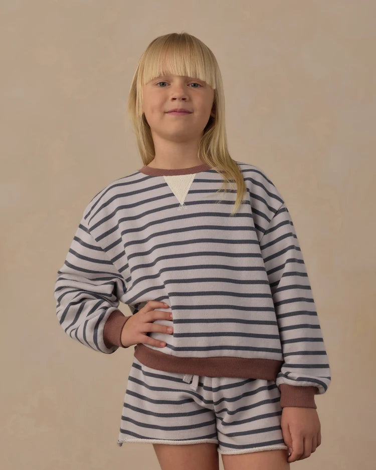 Rylee + Cru Sweatshort || Midnight Stripe