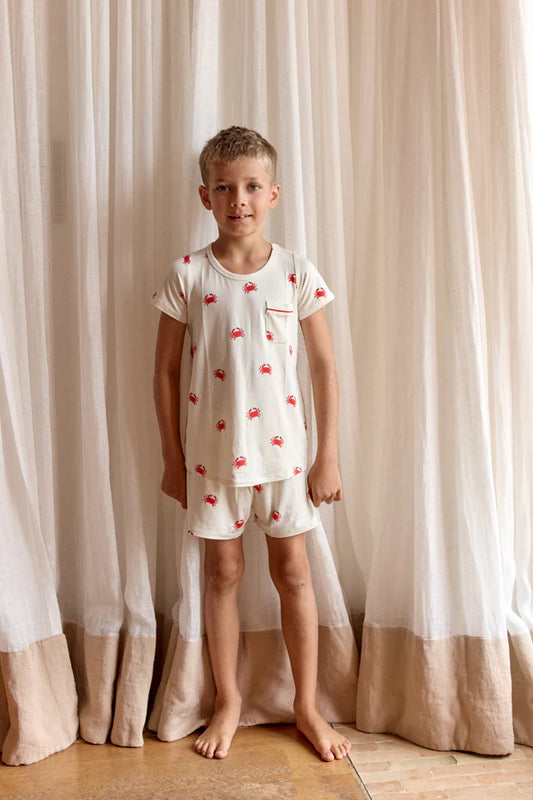 Bambi & Birdie Kids Lounge Short Set || Crab