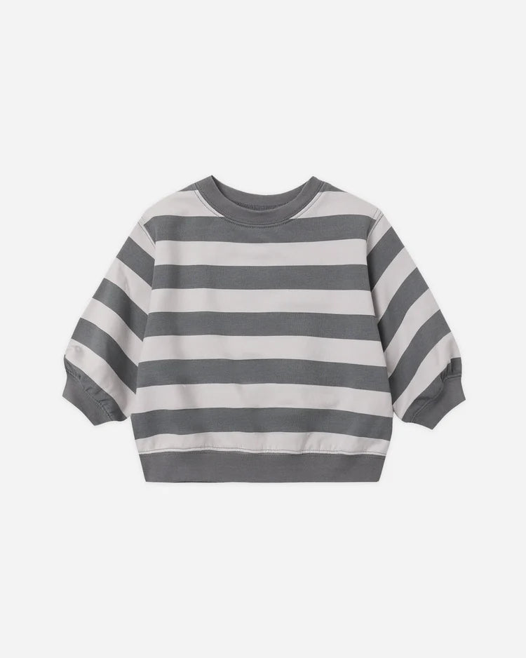 Quincy Mae Oversized Sweatshirt || Midnight Stripe