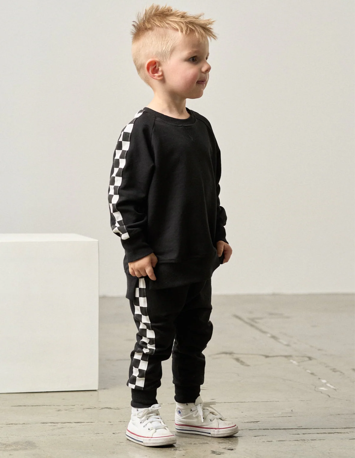 PRE-ORDER Little Bipsy Stripe Checkered Pullover