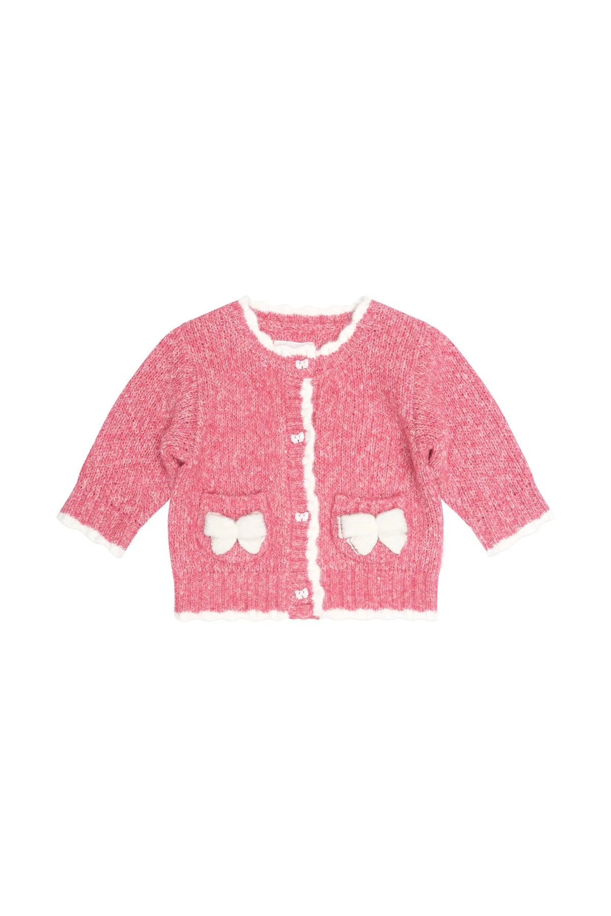 Hux Berry 3D Bow Scalloped Cardi
