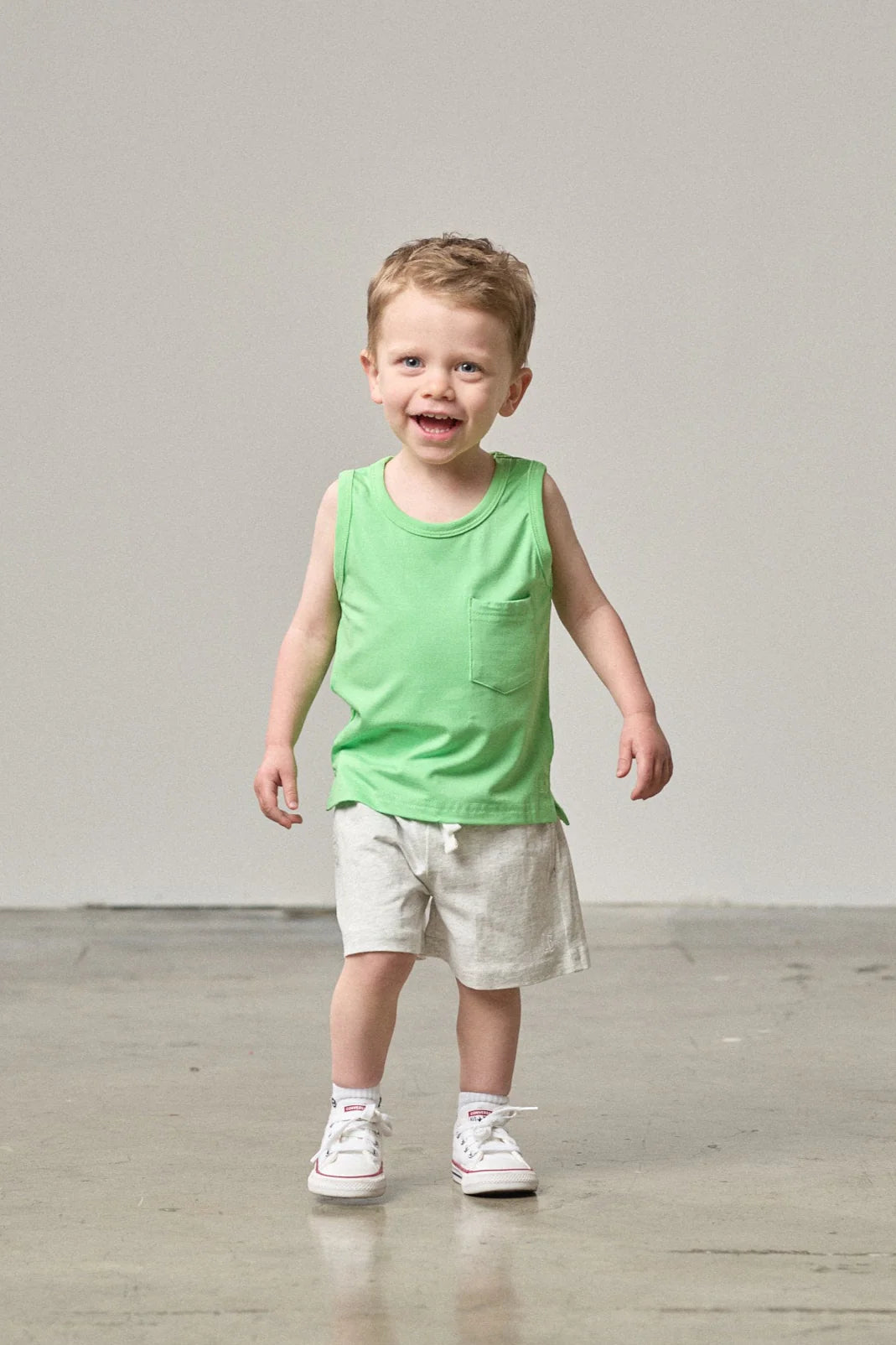 Little Bipsy Neon Bamboo Pocket Tank || Green