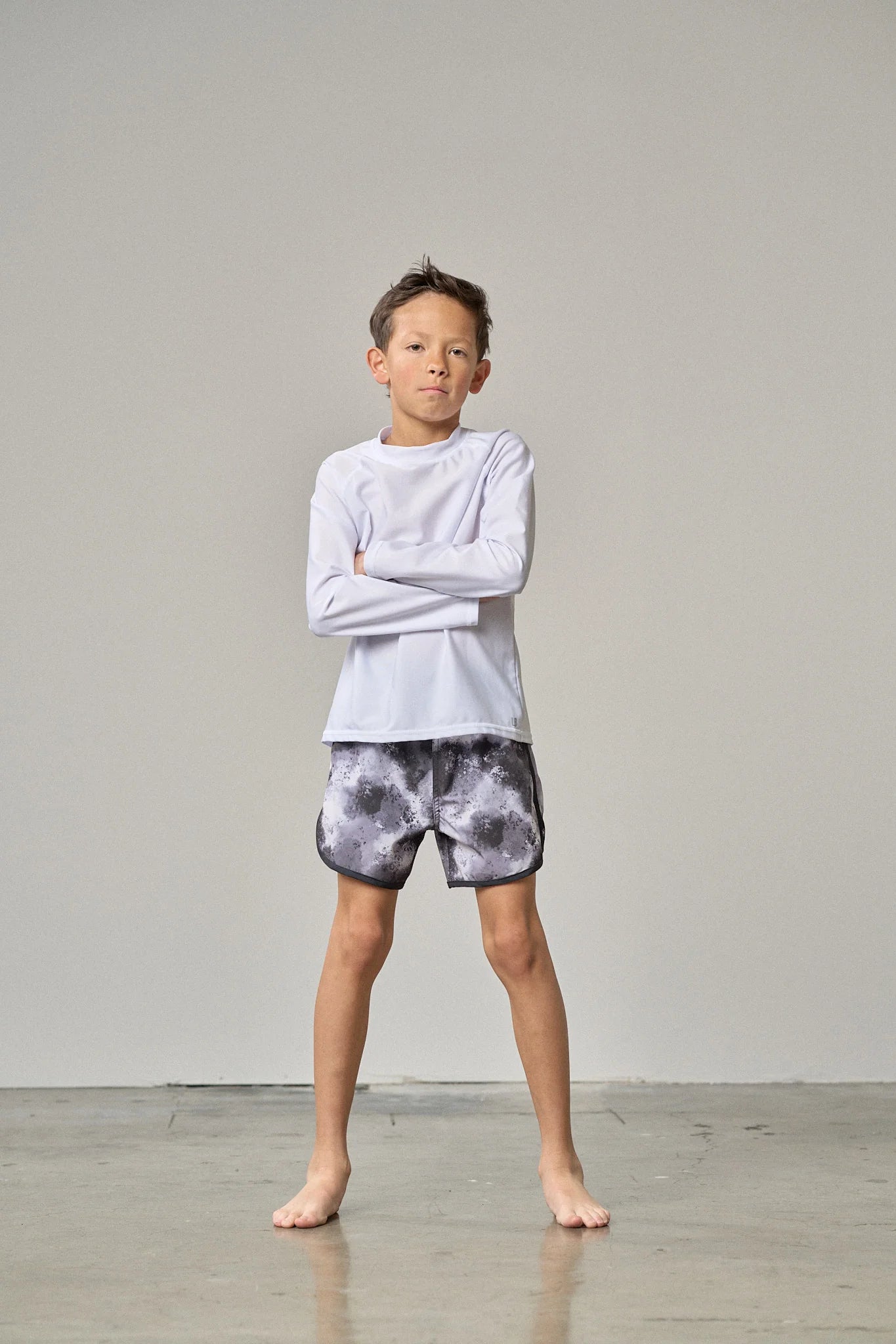 Little Bipsy Boys Swim Short || Monochrome Watercolor