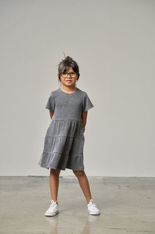 Little Bipsy Acid Wash Waffle Dress