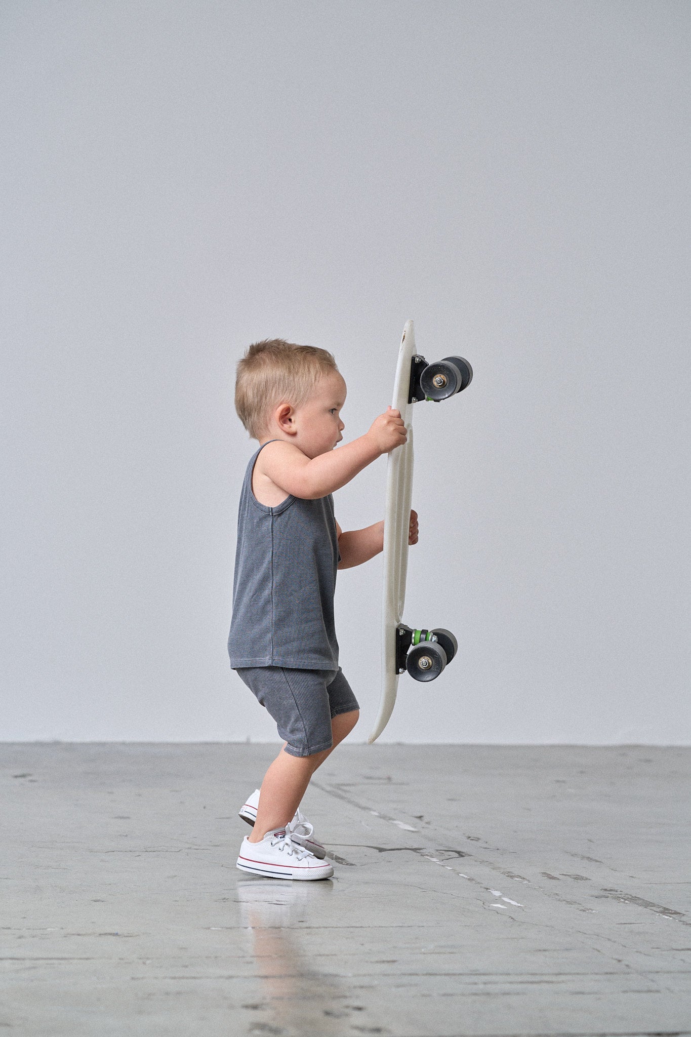 Little Bipsy Acid Wash Ribbed Bike Short || Black