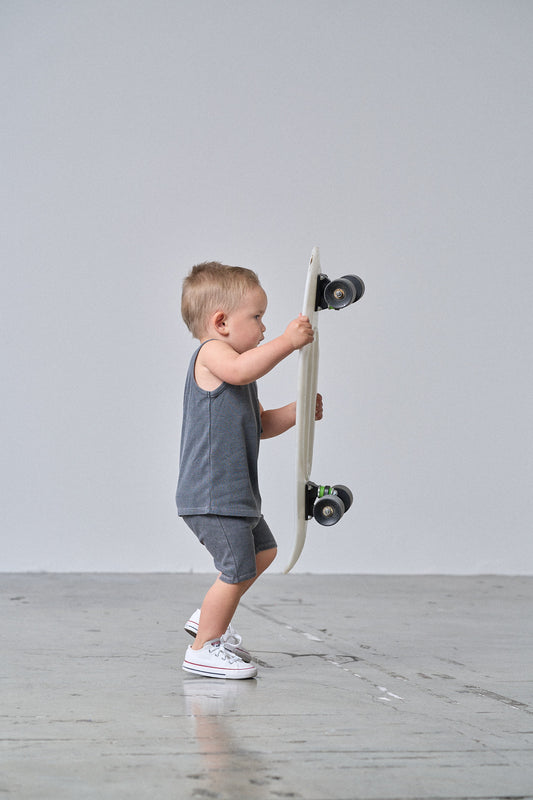 Little Bipsy Acid Wash Ribbed Bike Short || Black