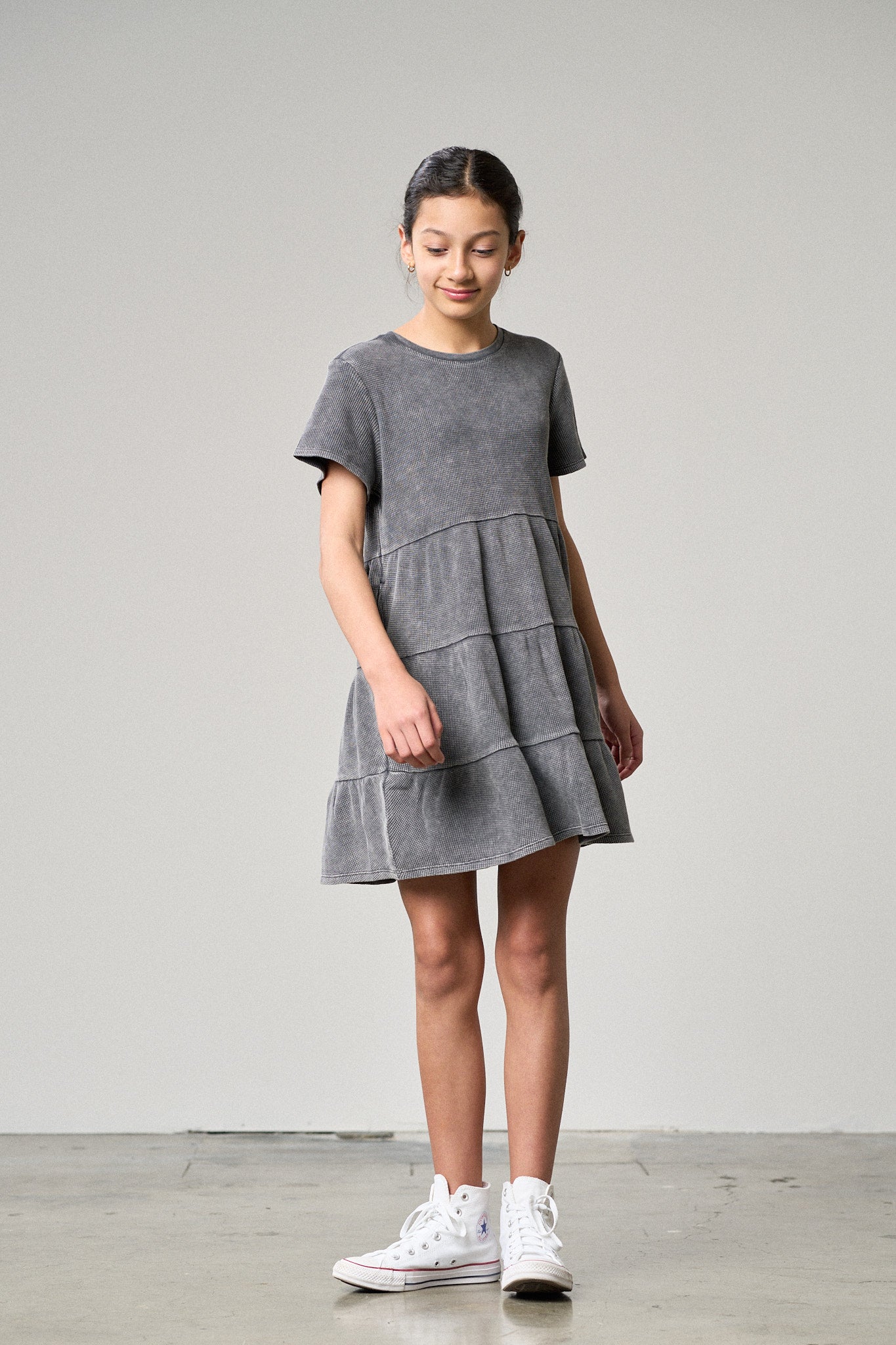 Little Bipsy Acid Wash Waffle Dress