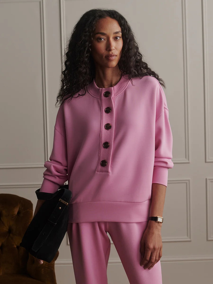 Varley Reena Button Front Sweat || Moonlight Mauve