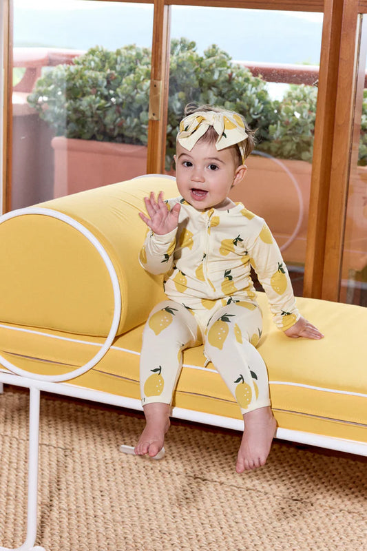 Bambi & Birdie Zipper Sleeper || Lemon Sorbet