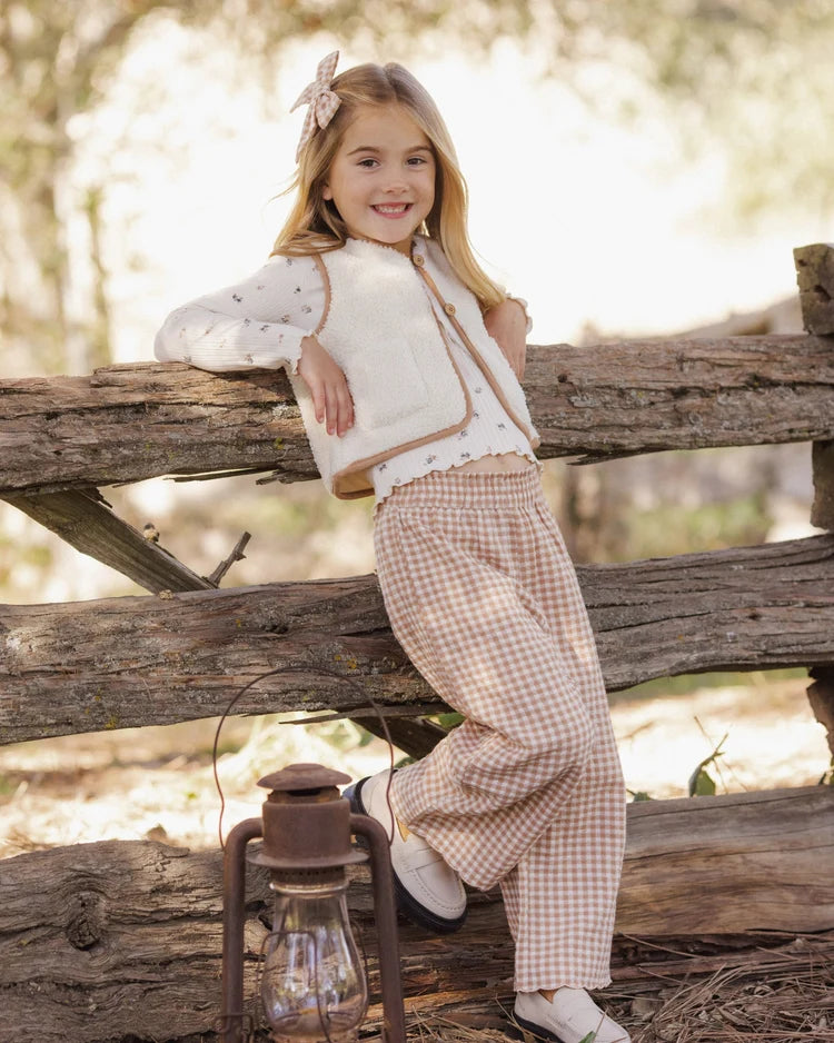 Rylee + Cru Wide Leg Pant || Fawn Gingham