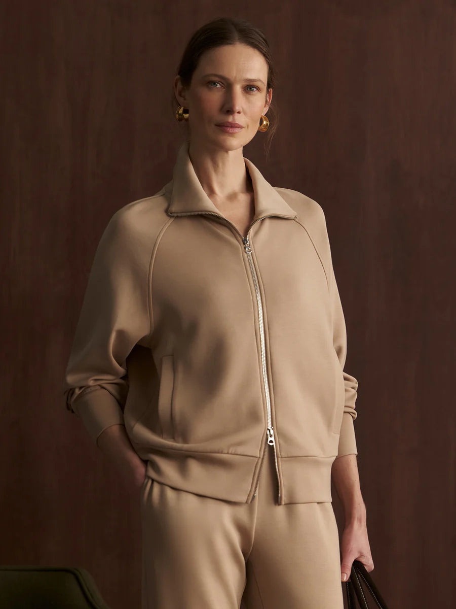 Varley Tyde Zip-Through Sweat || Light Taupe