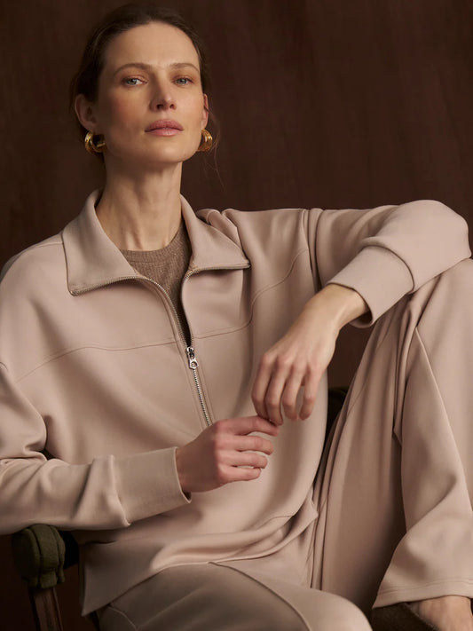 Varley Kayleigh Half-Zip Sweat || Mushroom