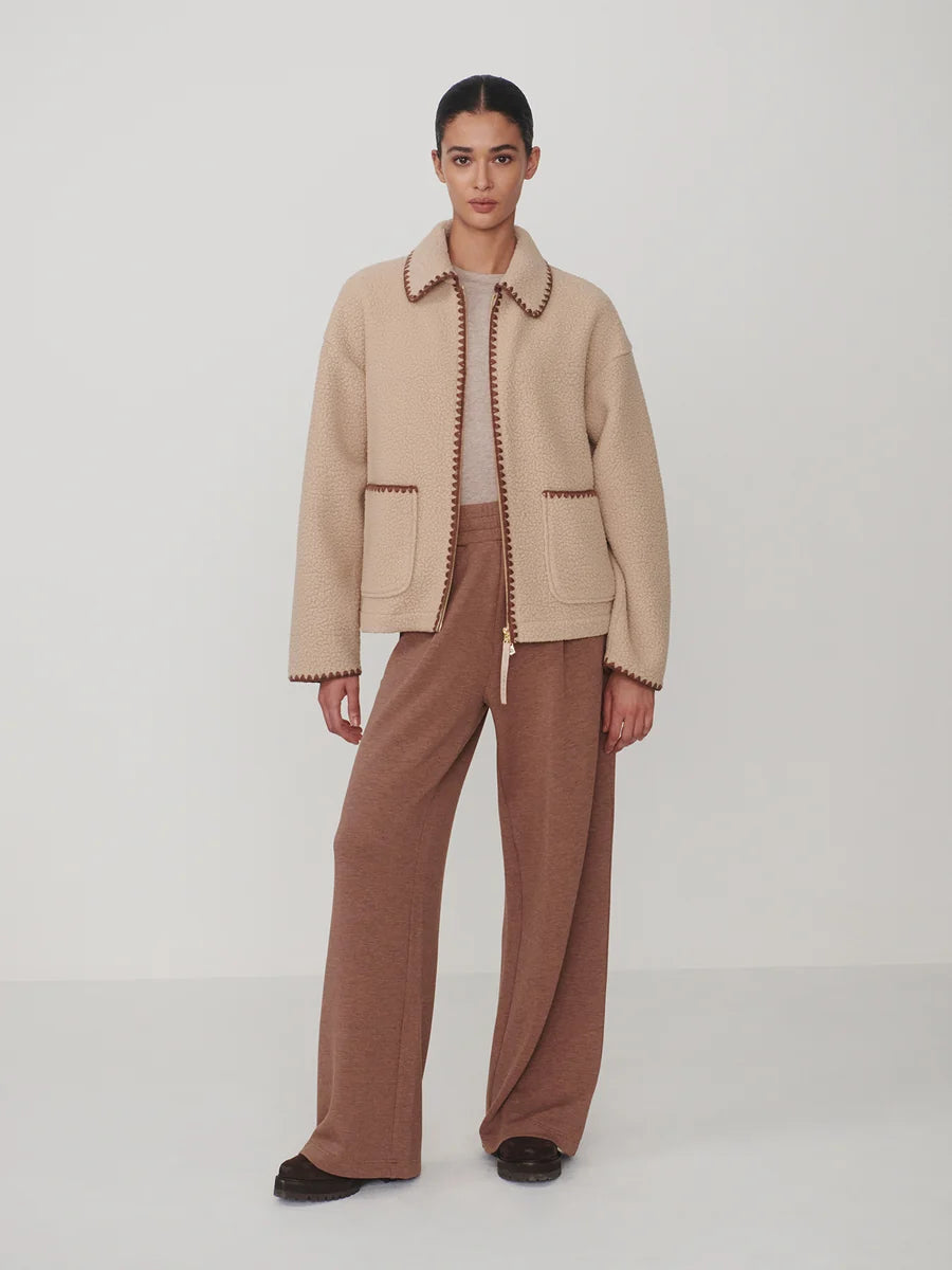 Varley Ruiko Zip Through Fleece || Light Taupe