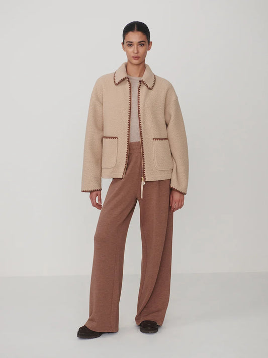 Varley Ruiko Zip Through Fleece || Light Taupe