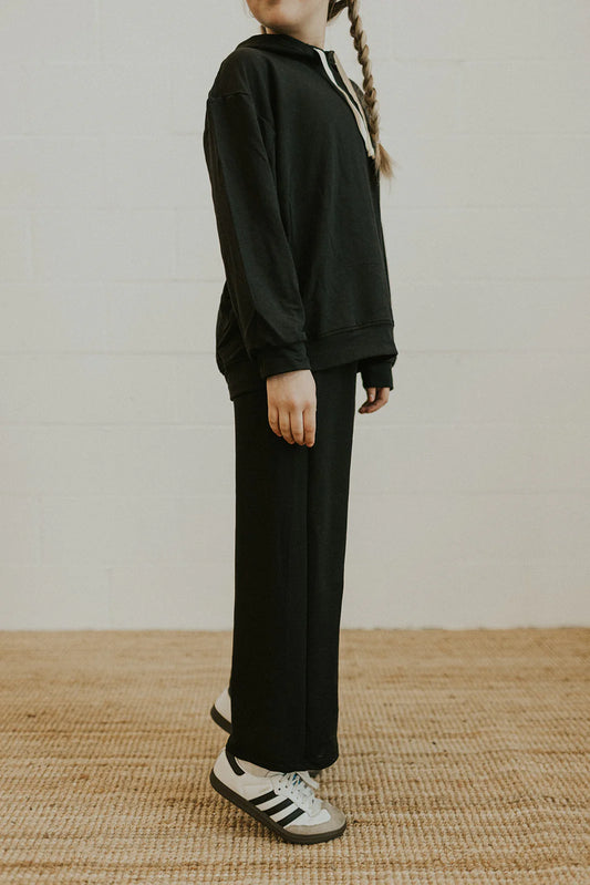 Jax & Lennon Youth Terry Wide Leg Sweatpants || Espresso