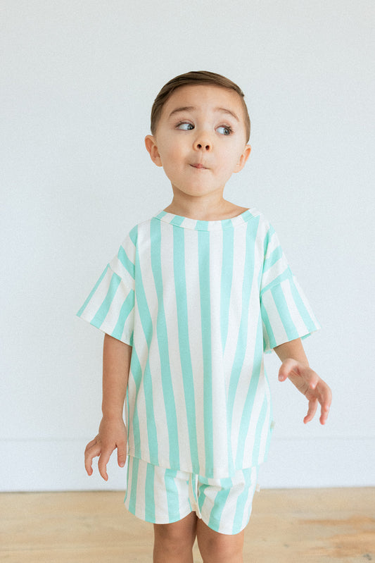 Jax and Lennon Basic Shorts || Cabana Stripe