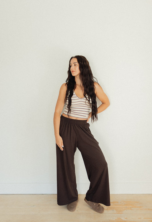 PRE-ORDER Jax + Lennon Ladies Wide Leg Pant || Espresso
