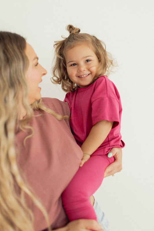 Jax + Lennon Kids Essential Tee || Rose Hip