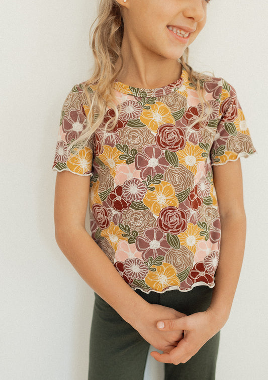 Jax + Lennon Youth Lettuce Hem Tee || Autumn Garden