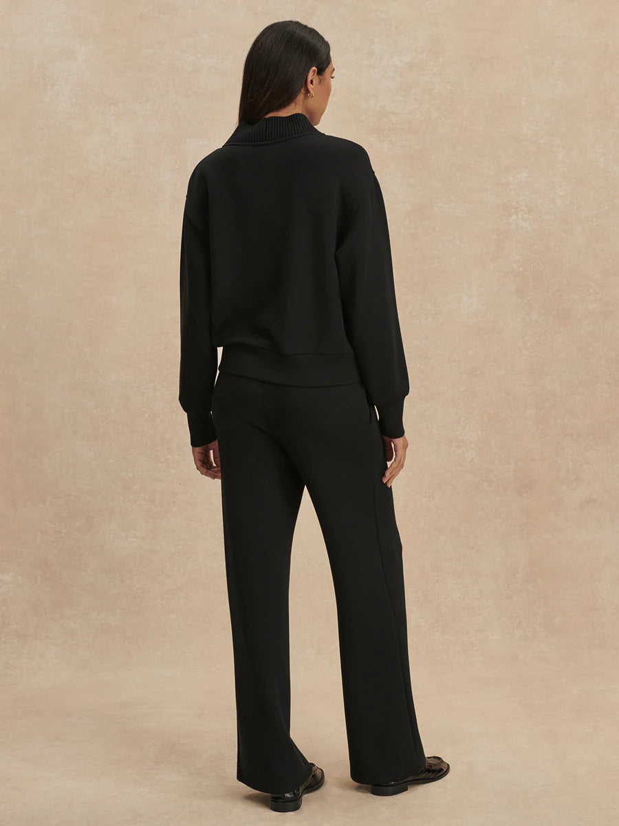 Varley Lucine Button Front Sweat || Black