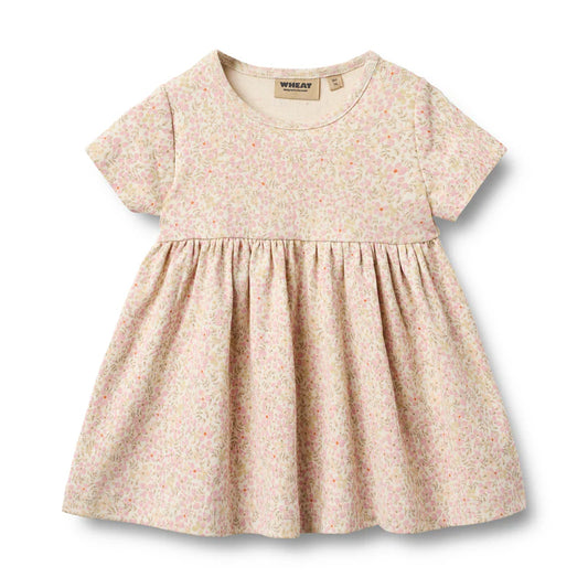 Wheat Kids Jersey Dress Nova || Coral Flowers