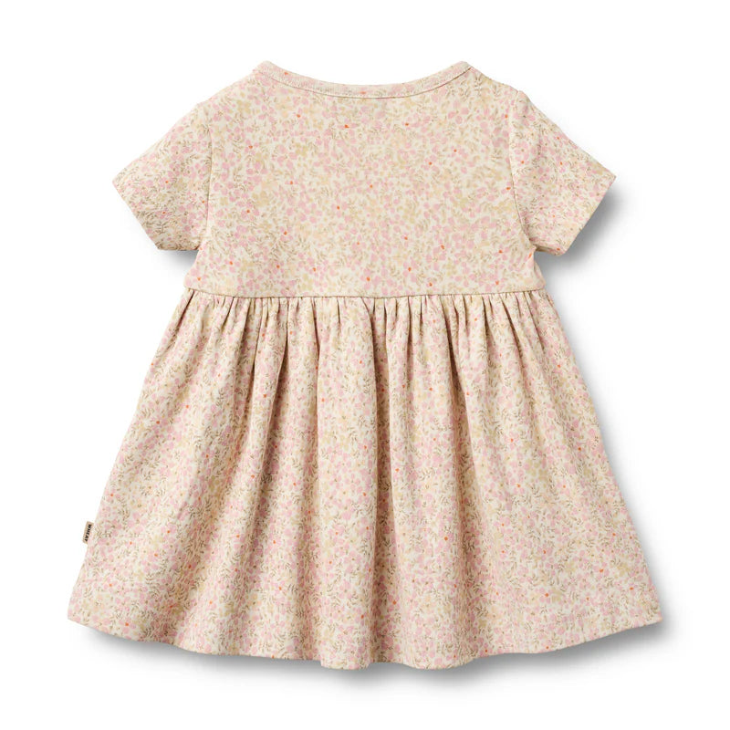 Wheat Kids Jersey Dress Nova || Coral Flowers