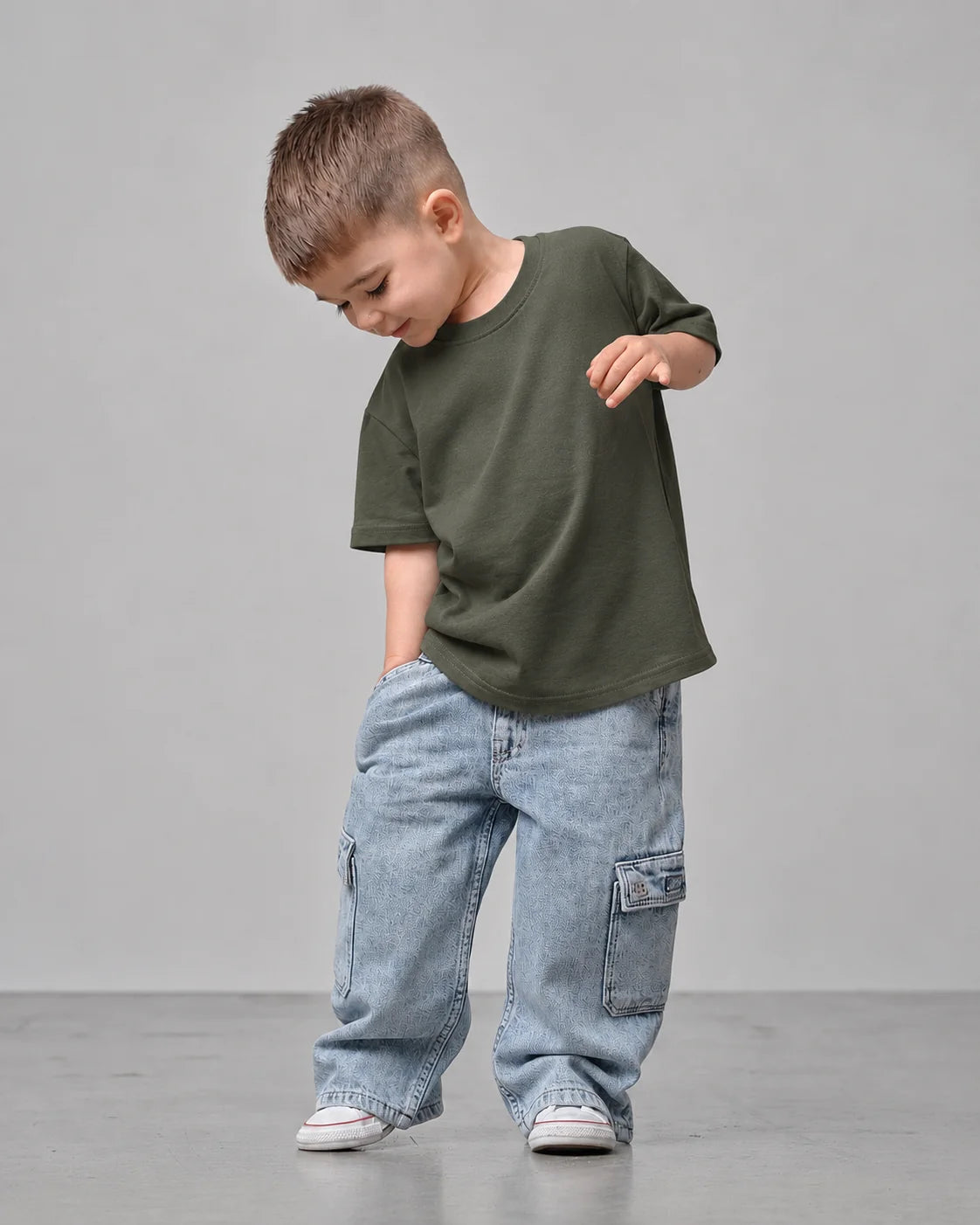 PRE-ORDER Little Bipsy Swoop Elevated Tee || Green