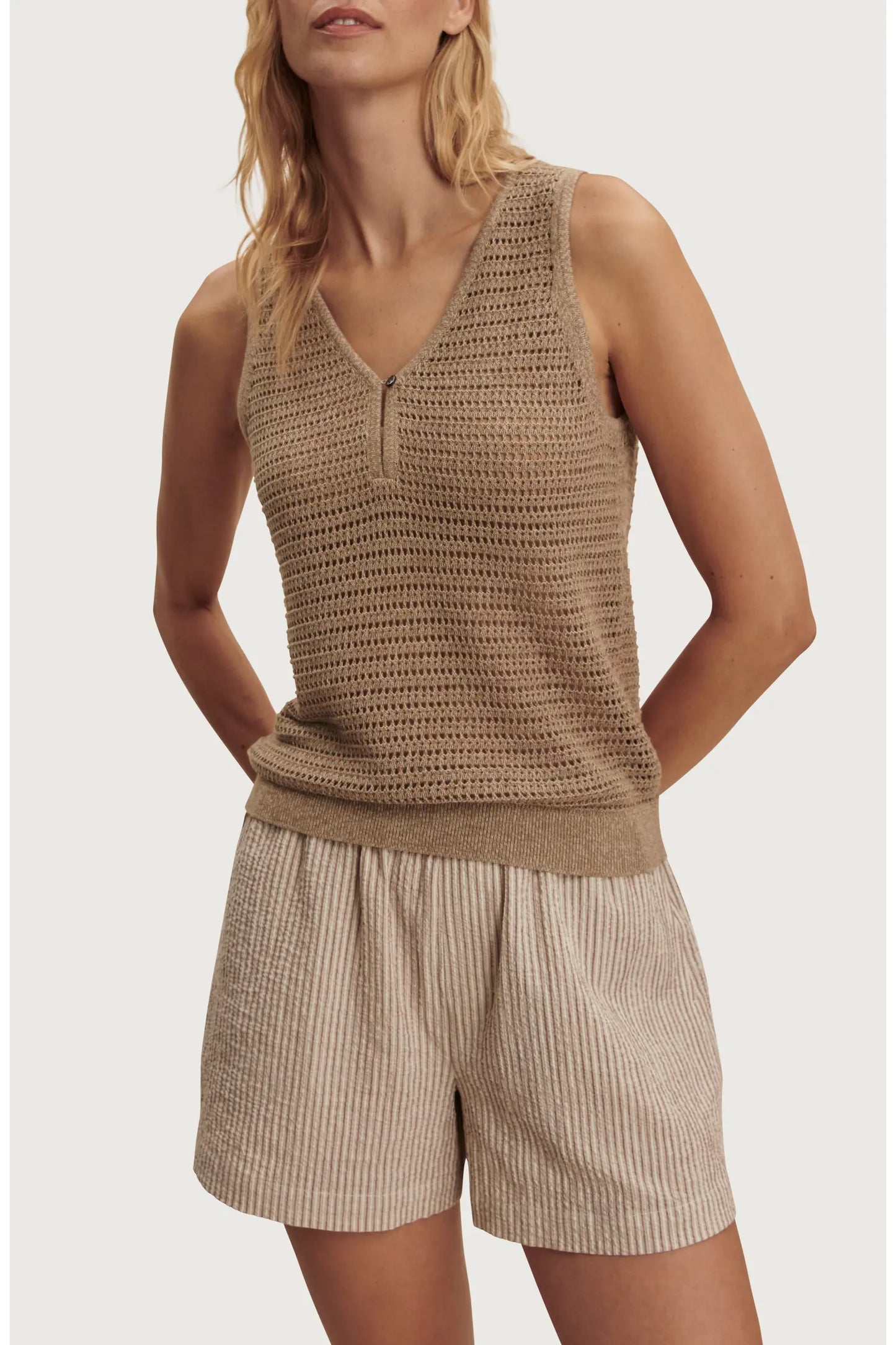 Varley Ramon Cotton Knit Tank || Sepia Twist