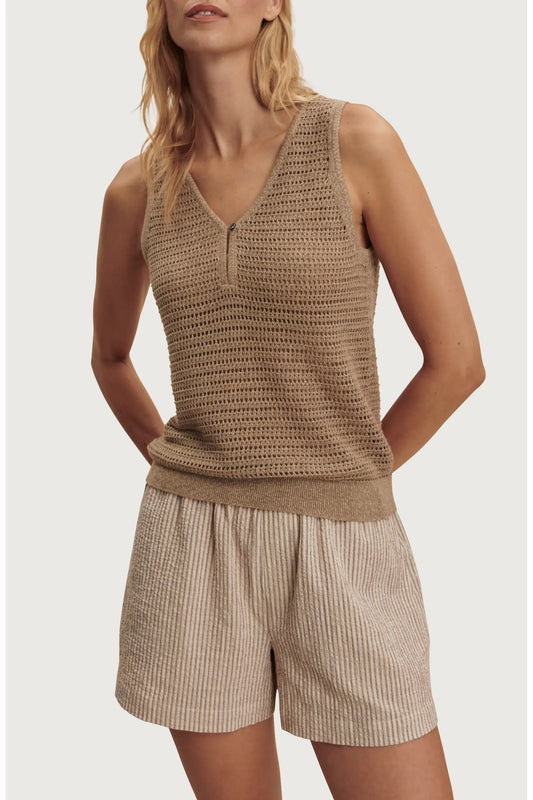 Varley Ramon Cotton Knit Tank || Sepia Twist