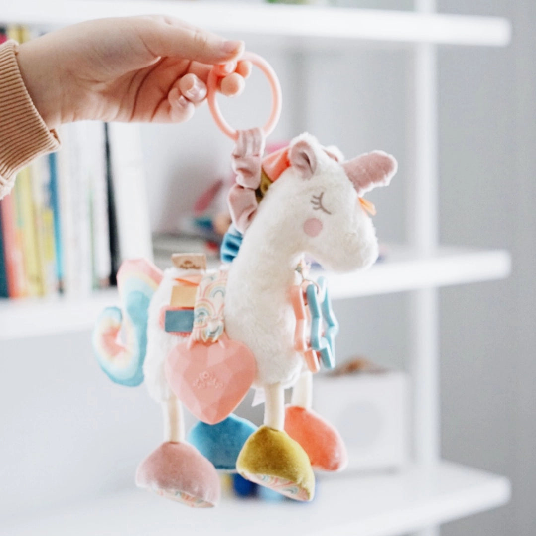 Itzy Ritzy Activity Plush with Teether Toy || Unicorn