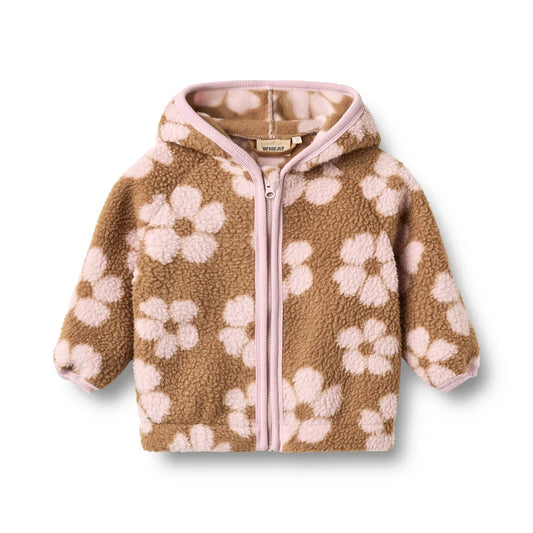 Wheat Kids Fleece Cardigan Martinus || Warm Hazel Flowers