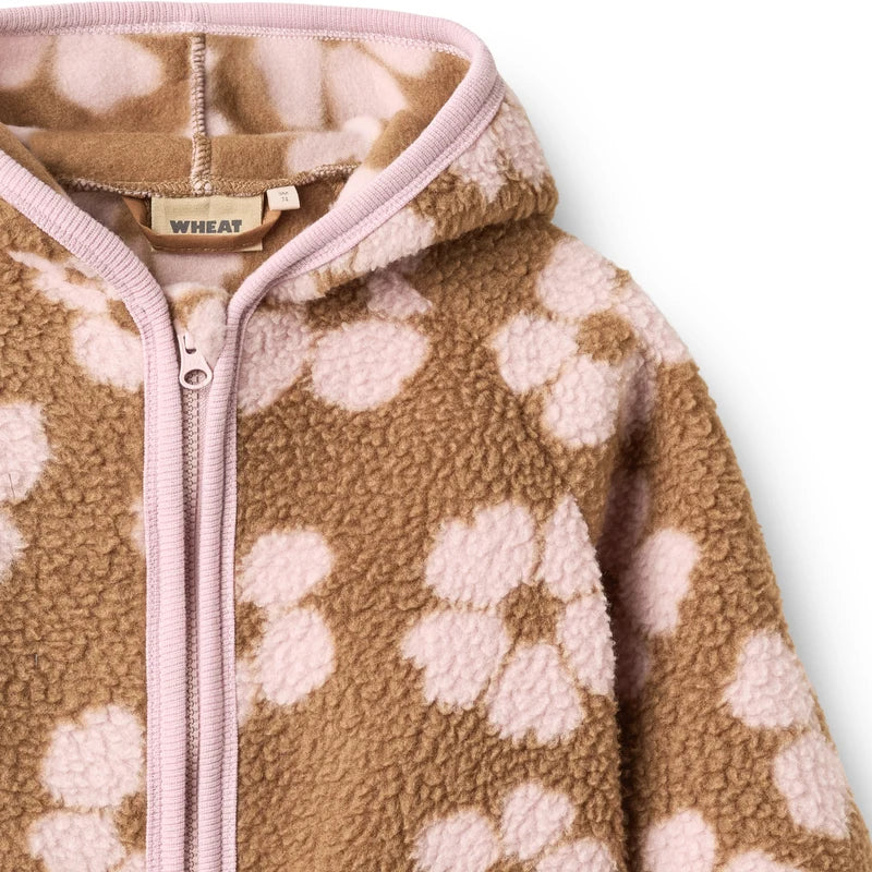 Wheat Kids Fleece Cardigan Martinus || Warm Hazel Flowers