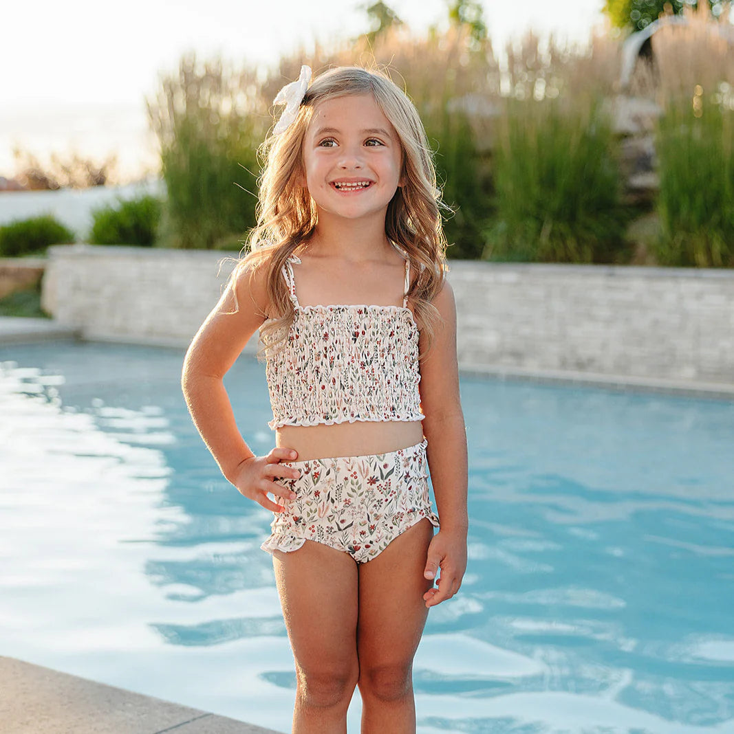 Current Tyed Girls High Waist Smocked Bikini || The Ivy
