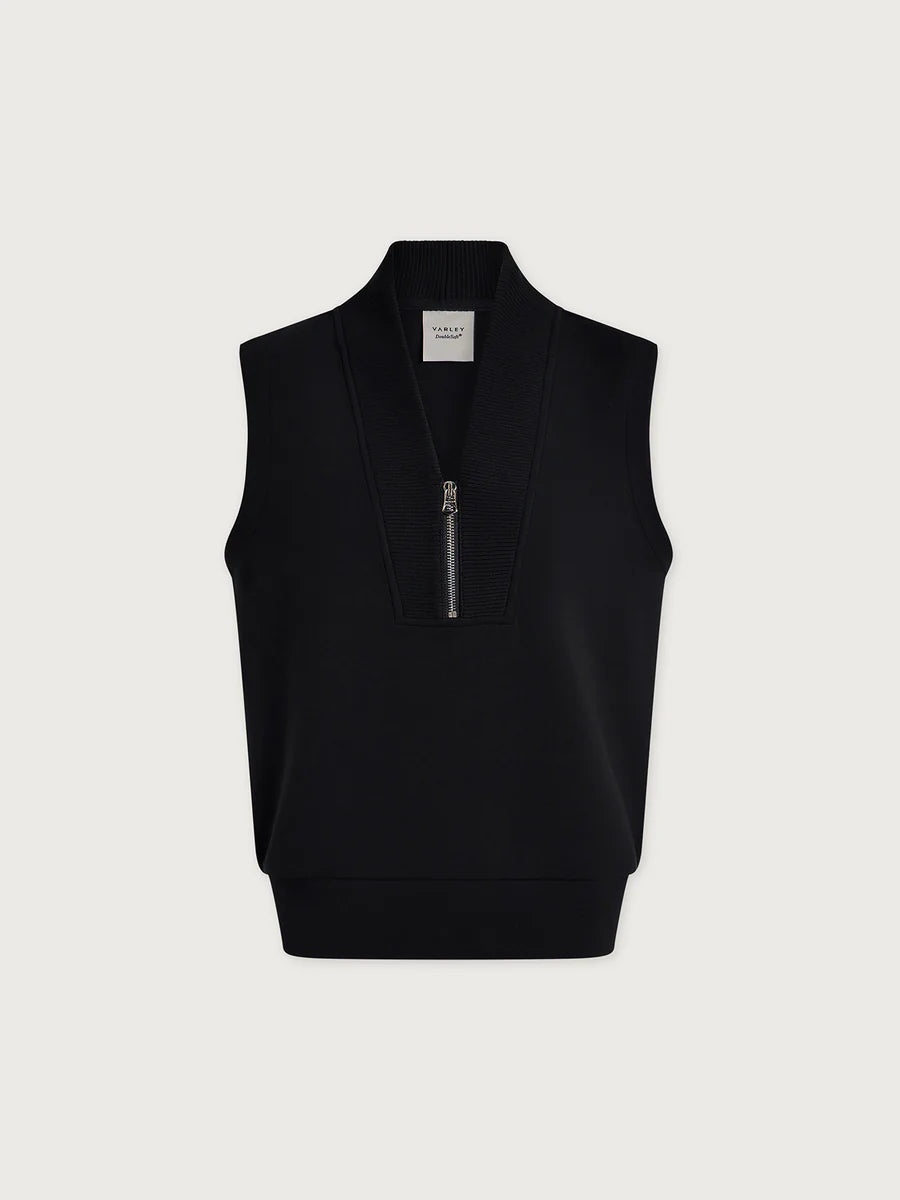 Varley Beau Sleeveless Half Zip || Black