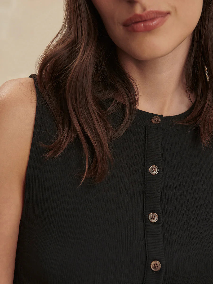 Varley Latia Button Through Tank || Black