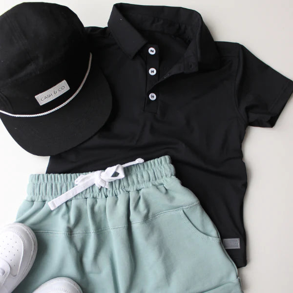 Swizz the Label Athletic Polo || Black
